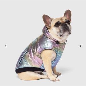 Canada Pooch Iridescent Shiny Puffer Vest Jacket